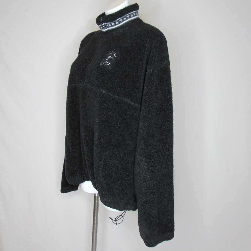 Vintage Mickey Mouse Disney World Black Fleece Pullover 1/4 Zip Women's XL - Picture 3 of 10